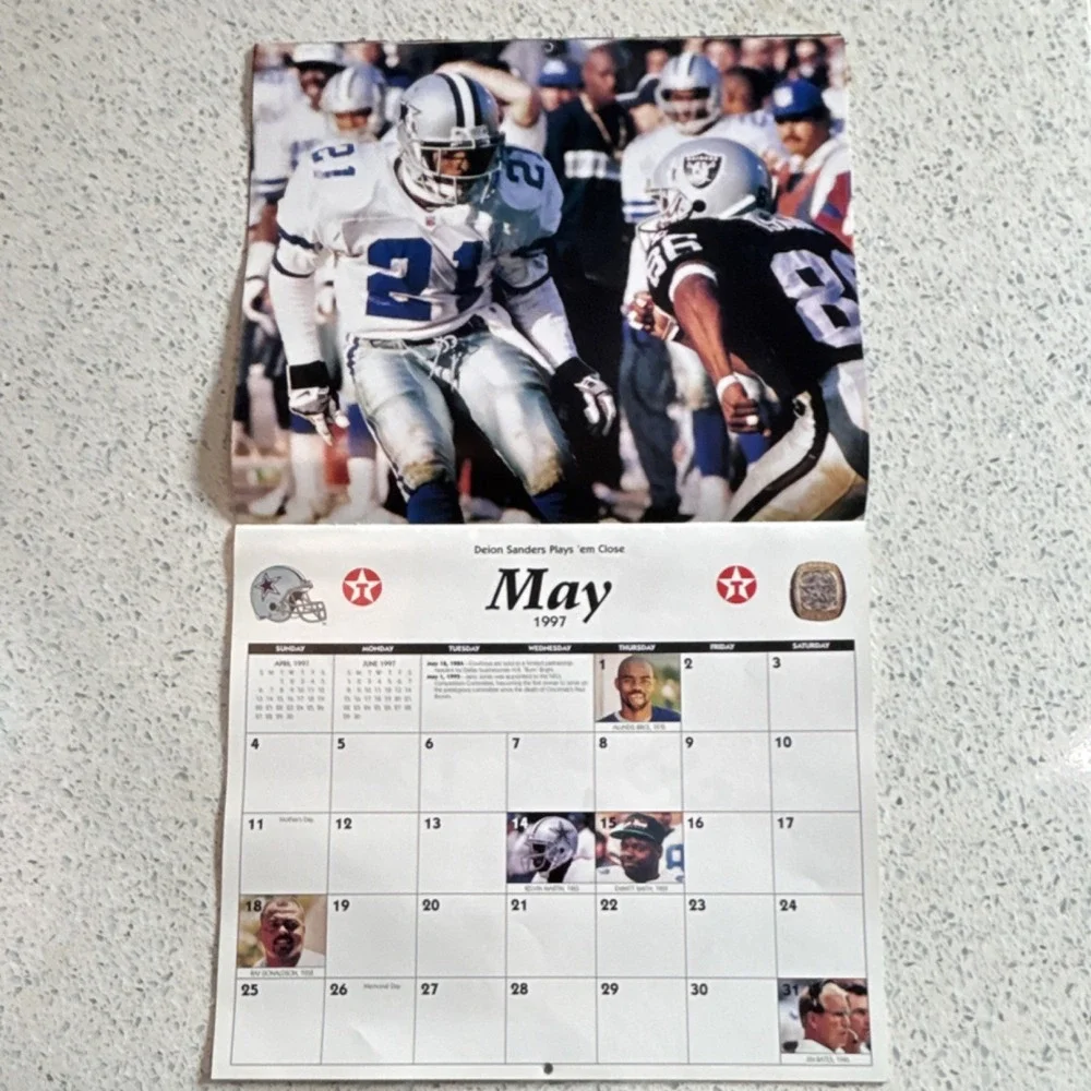 Dallas Cowboys 1997 Official NFL Football Calendar Texaco Sponsored Collectible